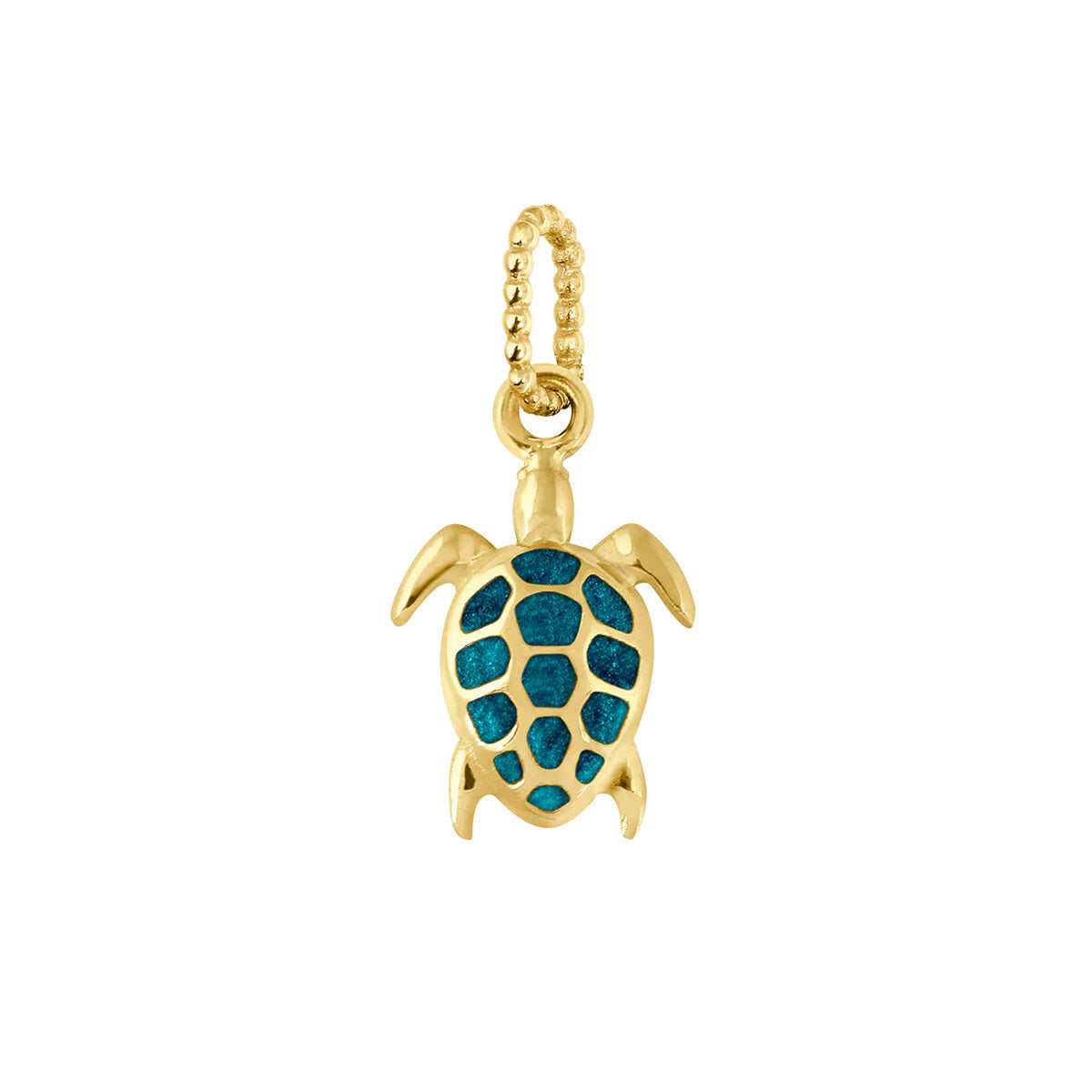 Pendentif Jungle Tortue résine verte or jaune