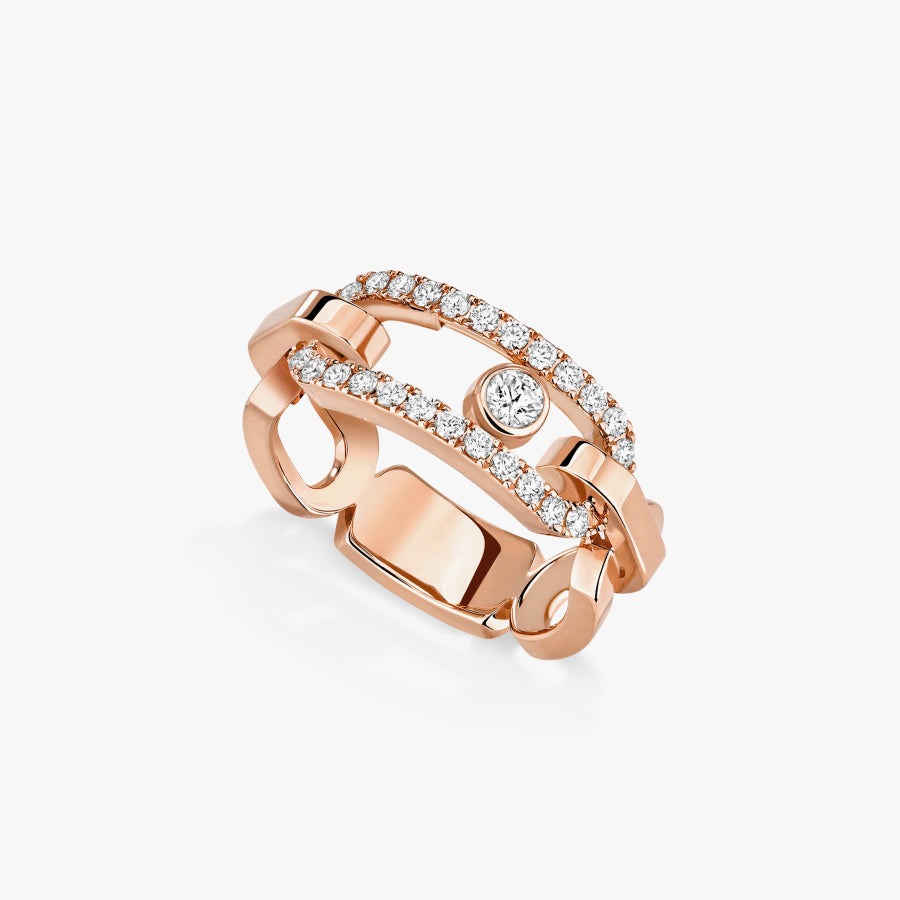 Bague Move Link or et diamants