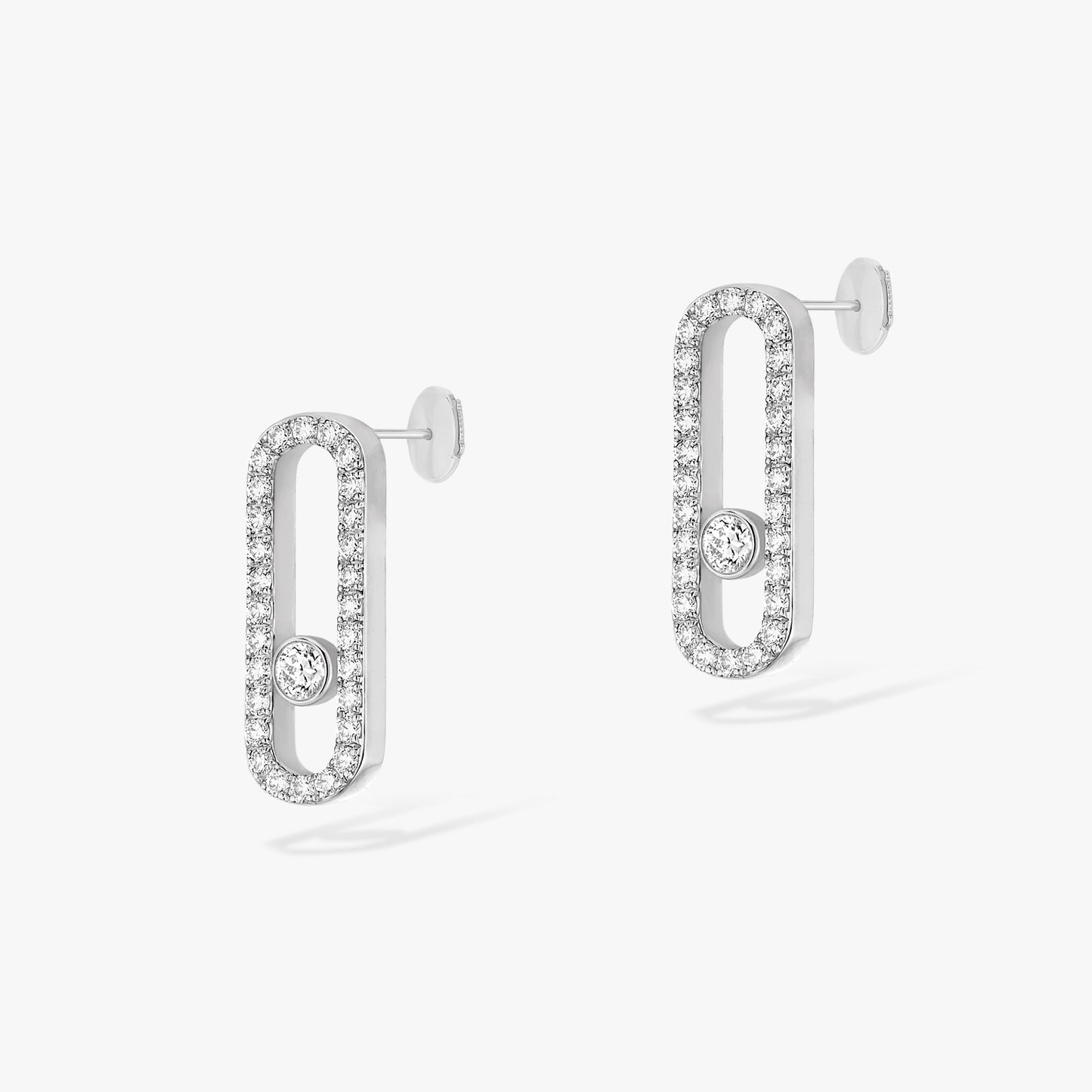 Boucles d'oreilles Move Uno or et diamants pavées