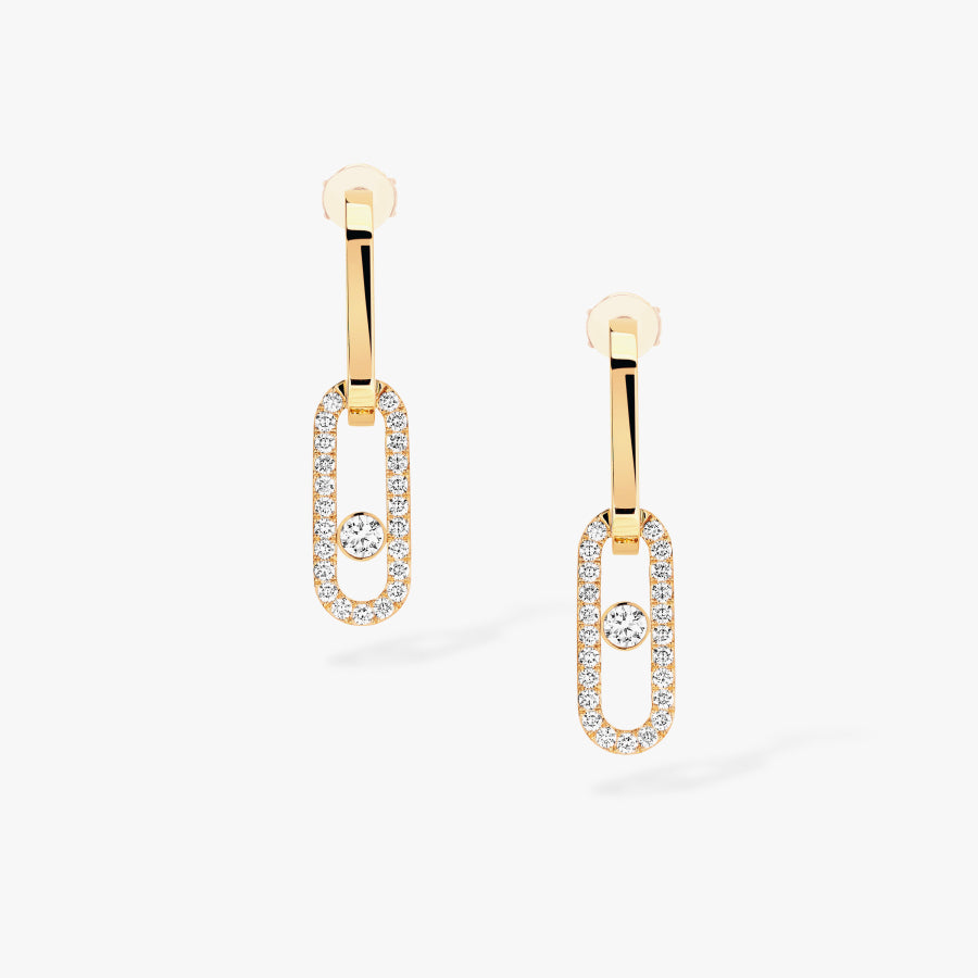 Boucles d'oreilles Move Link or et diamants