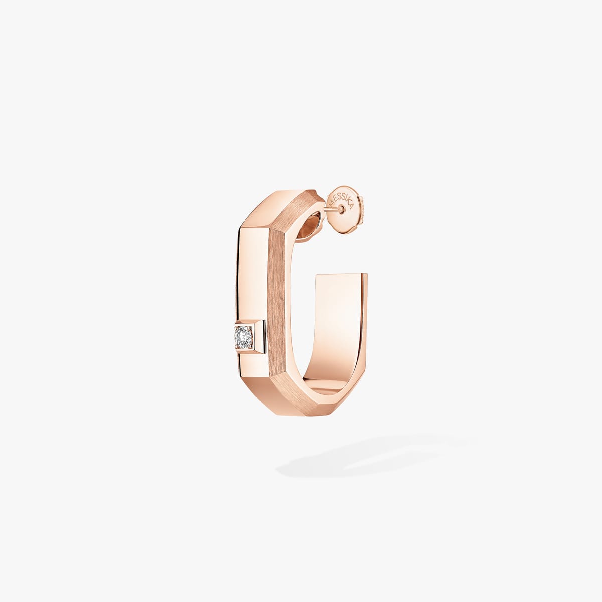 Mono boucle d'oreille Moderniste or et diamants moyen modèle
