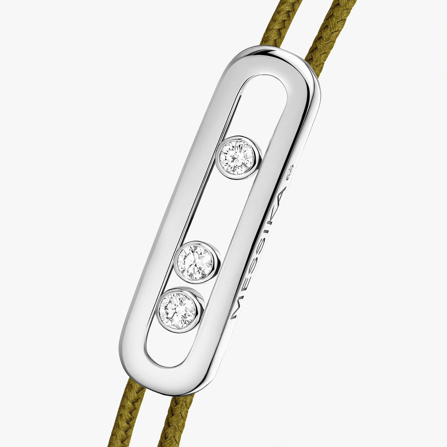 Bracelet or blanc 18Kt Messika Care(s) cordon kaki
