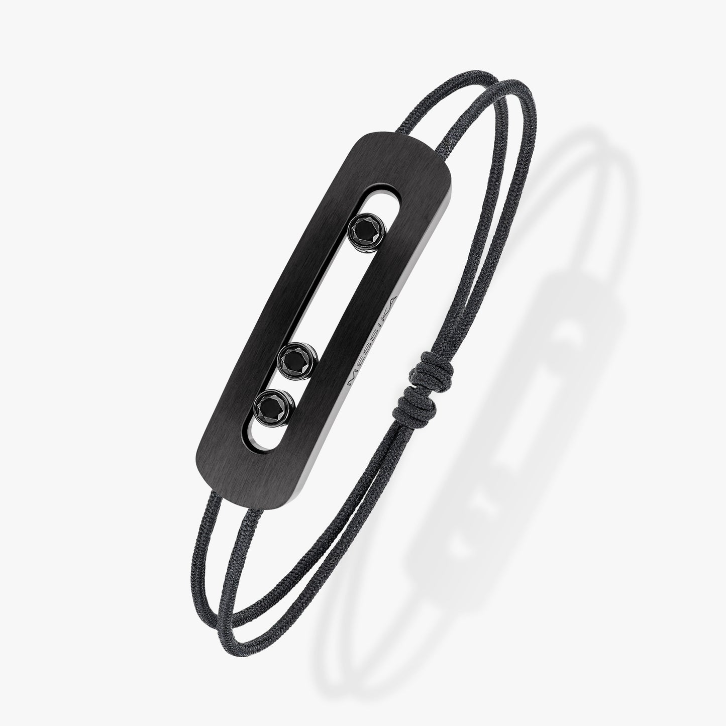 Bracelet cordon Move Titanium Titane black et diamants noirs XL