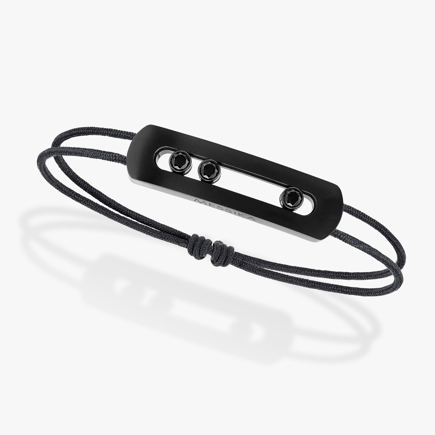 Bracelet cordon Move Titanium Titane black et diamants noirs XL