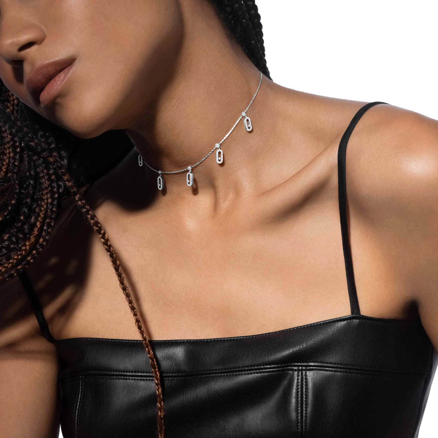 Collier Chocker Move Uno Pampille pavé or et diamants