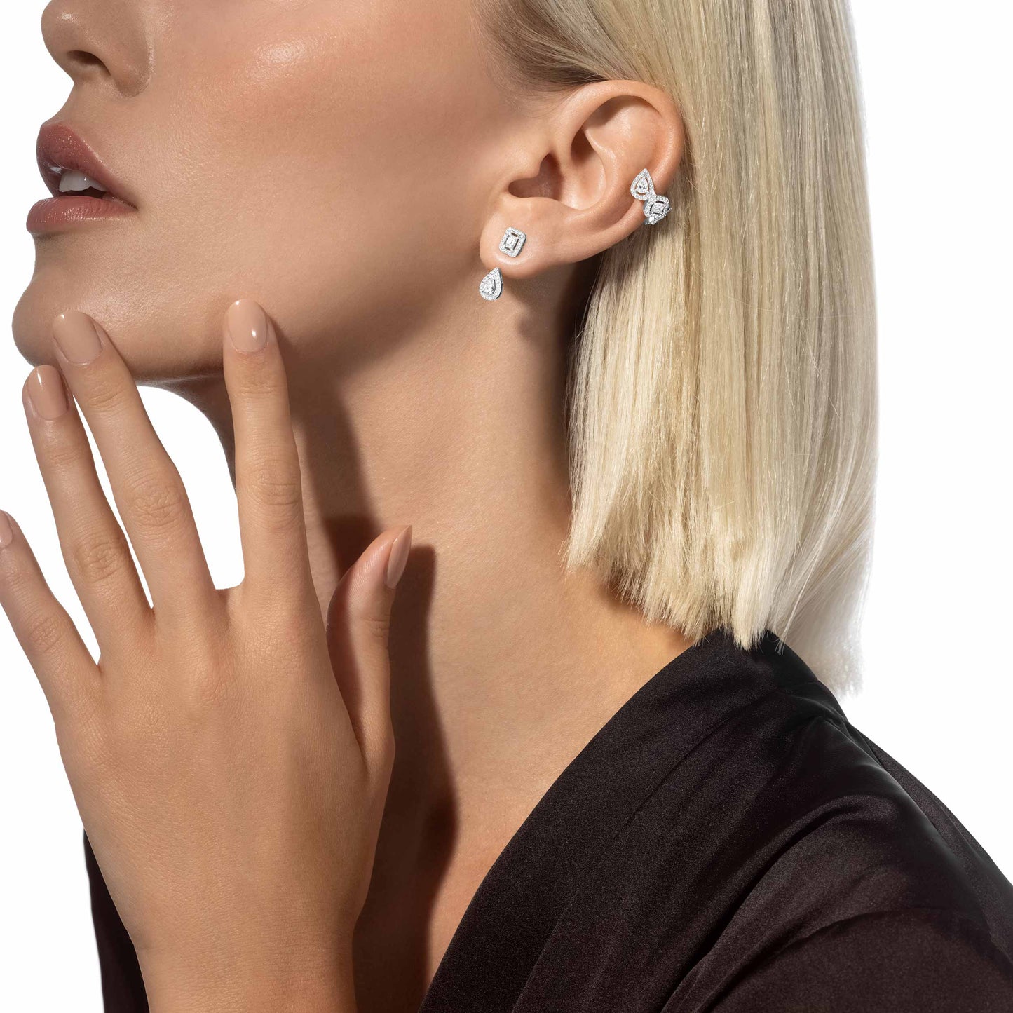 Mono clip milieu My Twin or et diamants