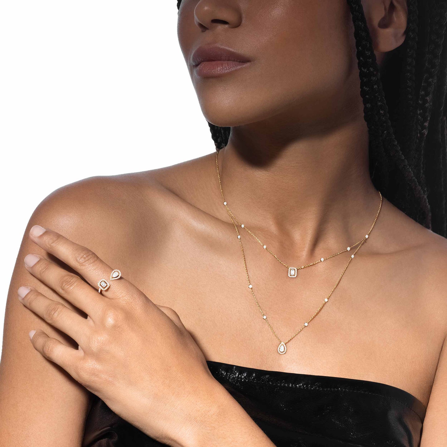 Collier My Twin 2 rangs or et diamants