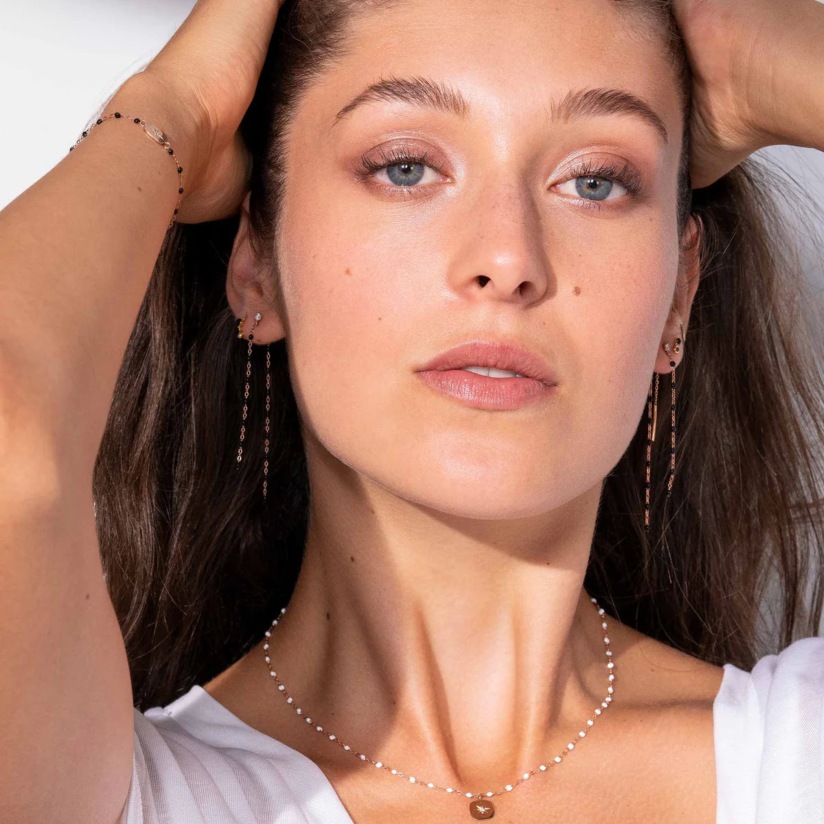 Boucles d'oreilles dansantes Gigi Classique Noir or jaune