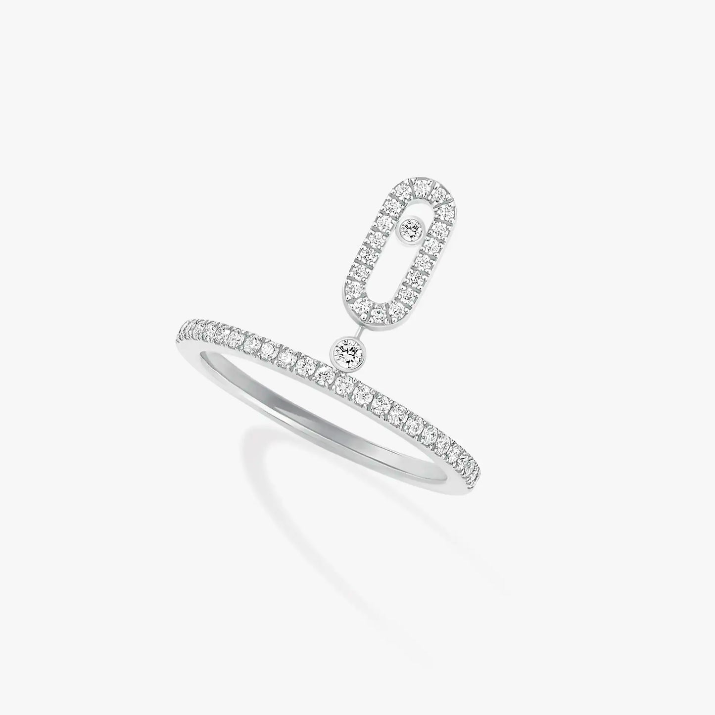 Bague Messika Move Uno Pampille Pavée or blanc