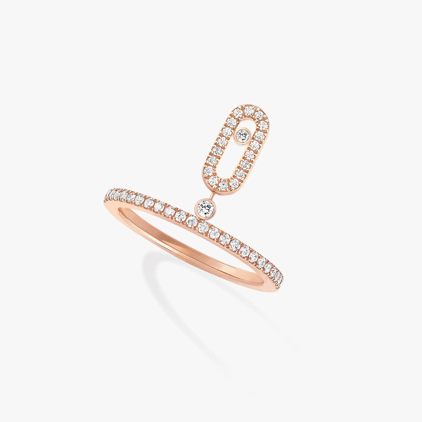 Bague Messika Move Uno Pampille Pavée or rose