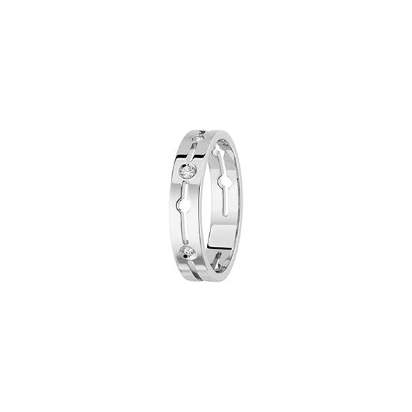 Bague Pulse petit modèle or blanc 18Kt et diamants