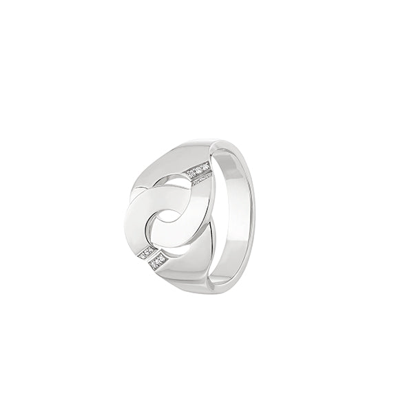 Bague Menottes R12 or blanc 18Kt et diamants