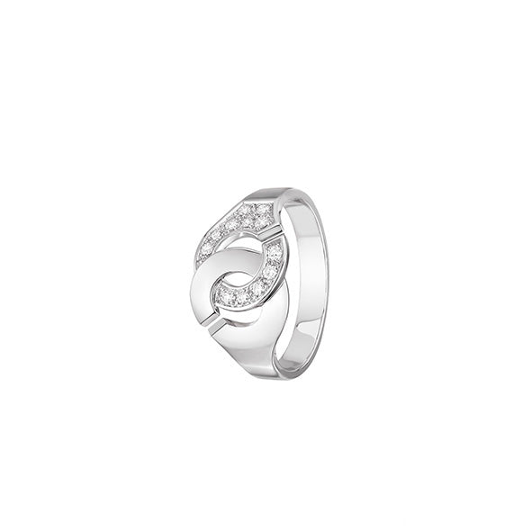 Bague Menottes R10 or blanc 18Kt et diamants