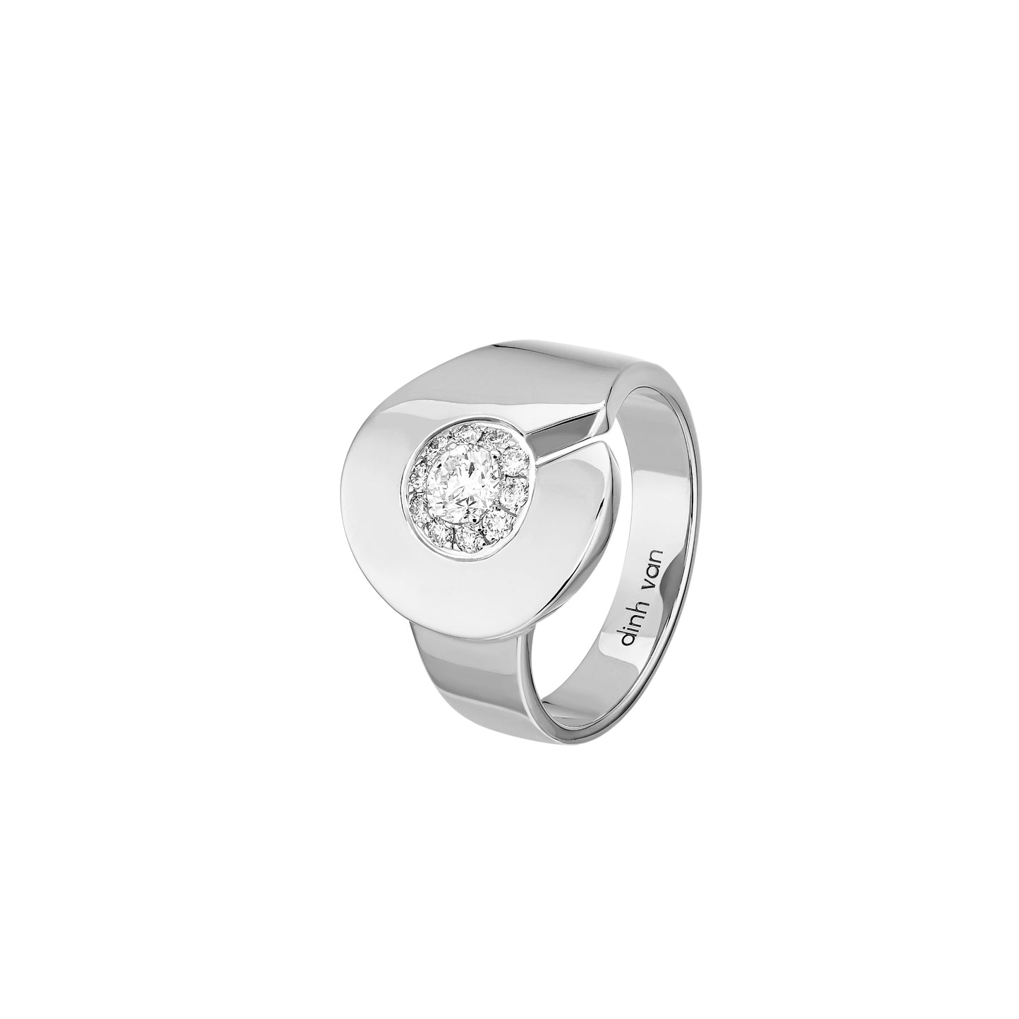 Bague Menottes R15 or blanc 18Kt et diamants