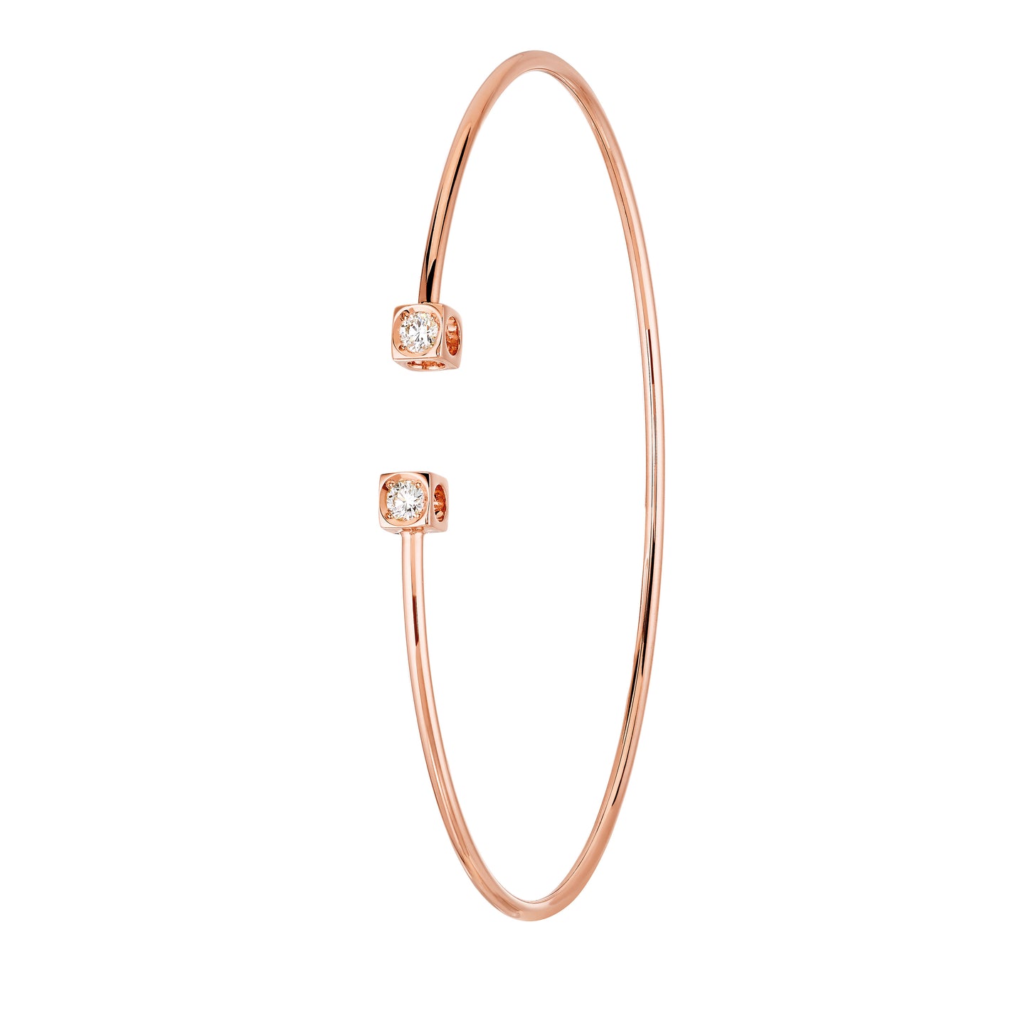 Bracelet flex Le Cube Diamant petit modèle or rose 18Kt et diamants