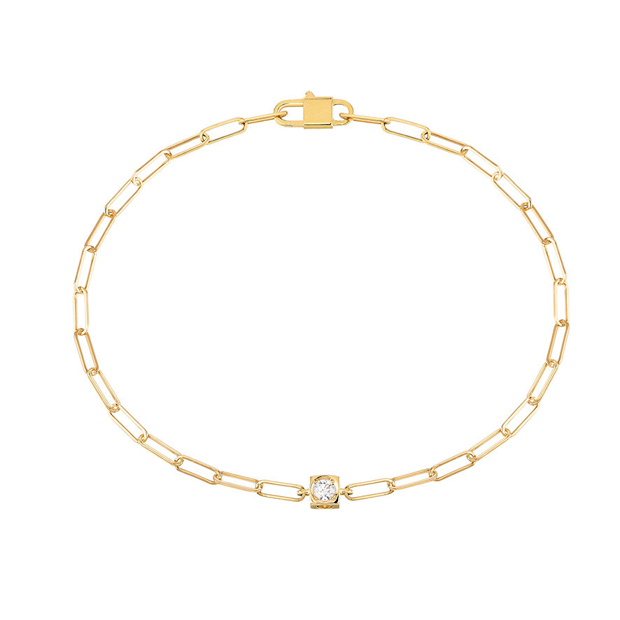Bracelet Le Cube Diamant or jaune 18Kt et diamant