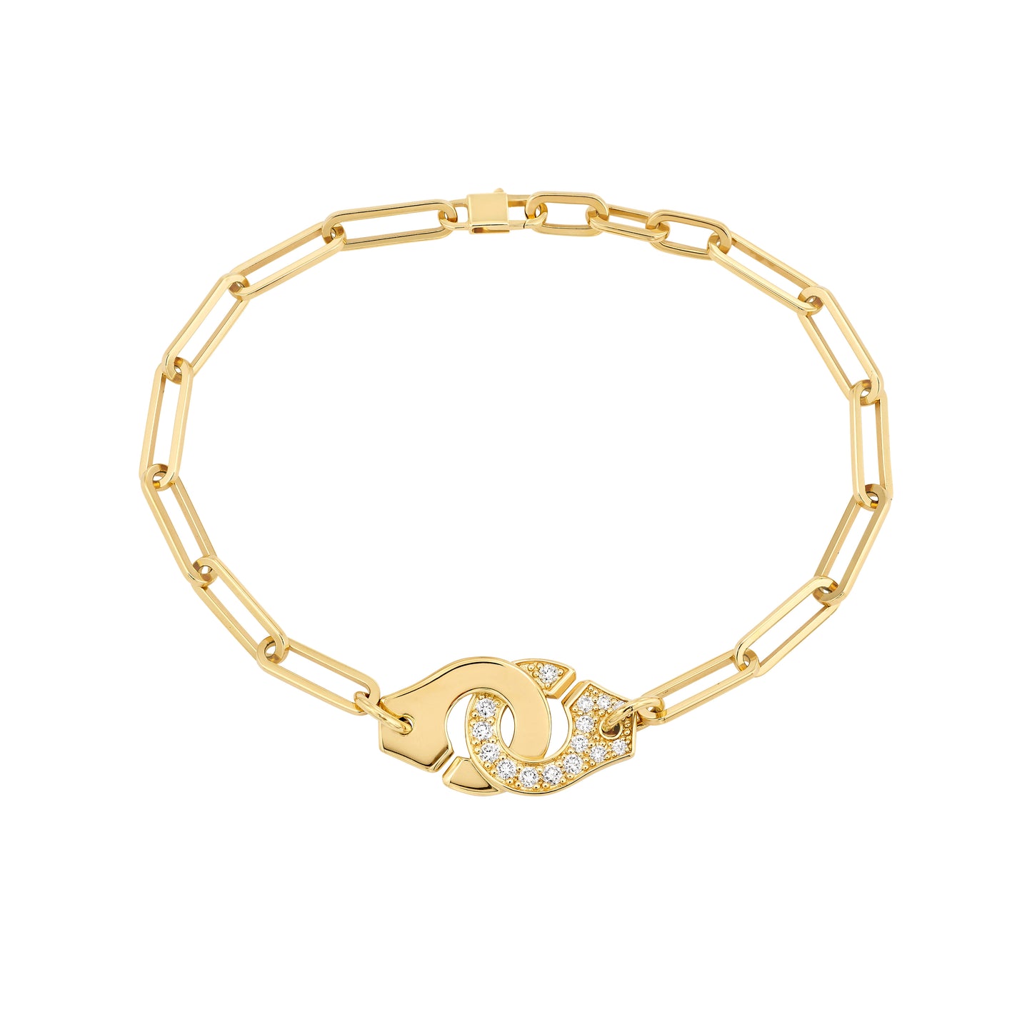 Bracelet Menottes R12 or jaune 18Kt et diamants