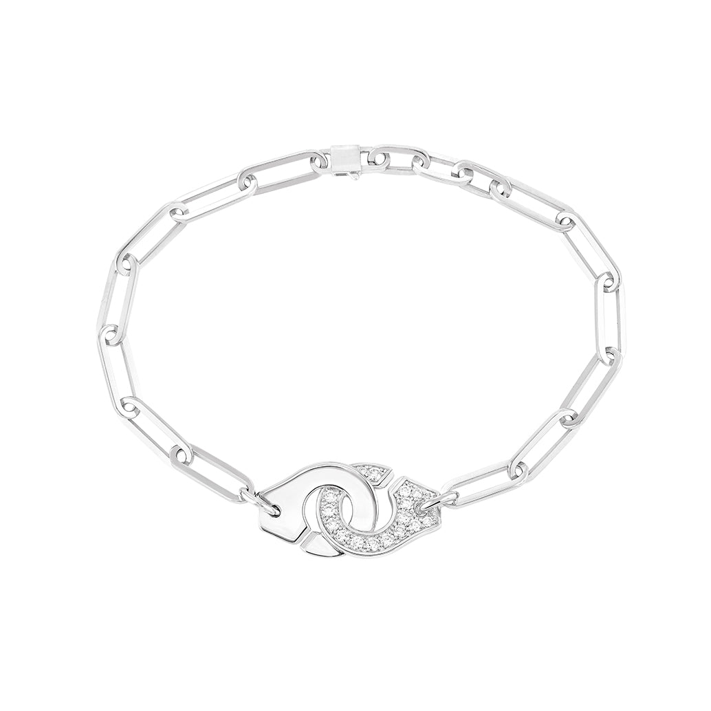 Bracelet Menottes R12 or blanc 18Kt et diamants