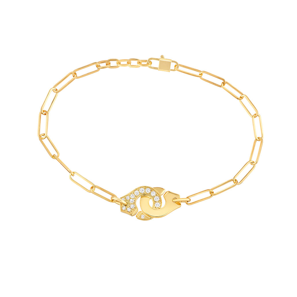 Bracelet Menottes R10 or jaune 18Kt et diamants