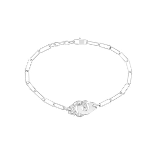 Bracelet Menottes R10 or blanc 18Kt et diamants