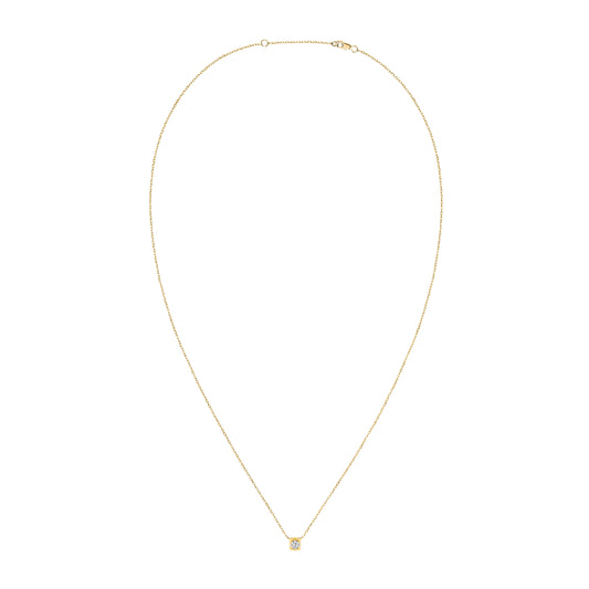 Pendentif Le Cube Diamant moyen modèle or jaune 18Kt et diamant