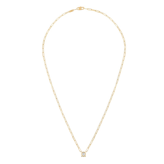 Pendentif Le Cube Diamant grand modèle or jaune 18Kt et diamant