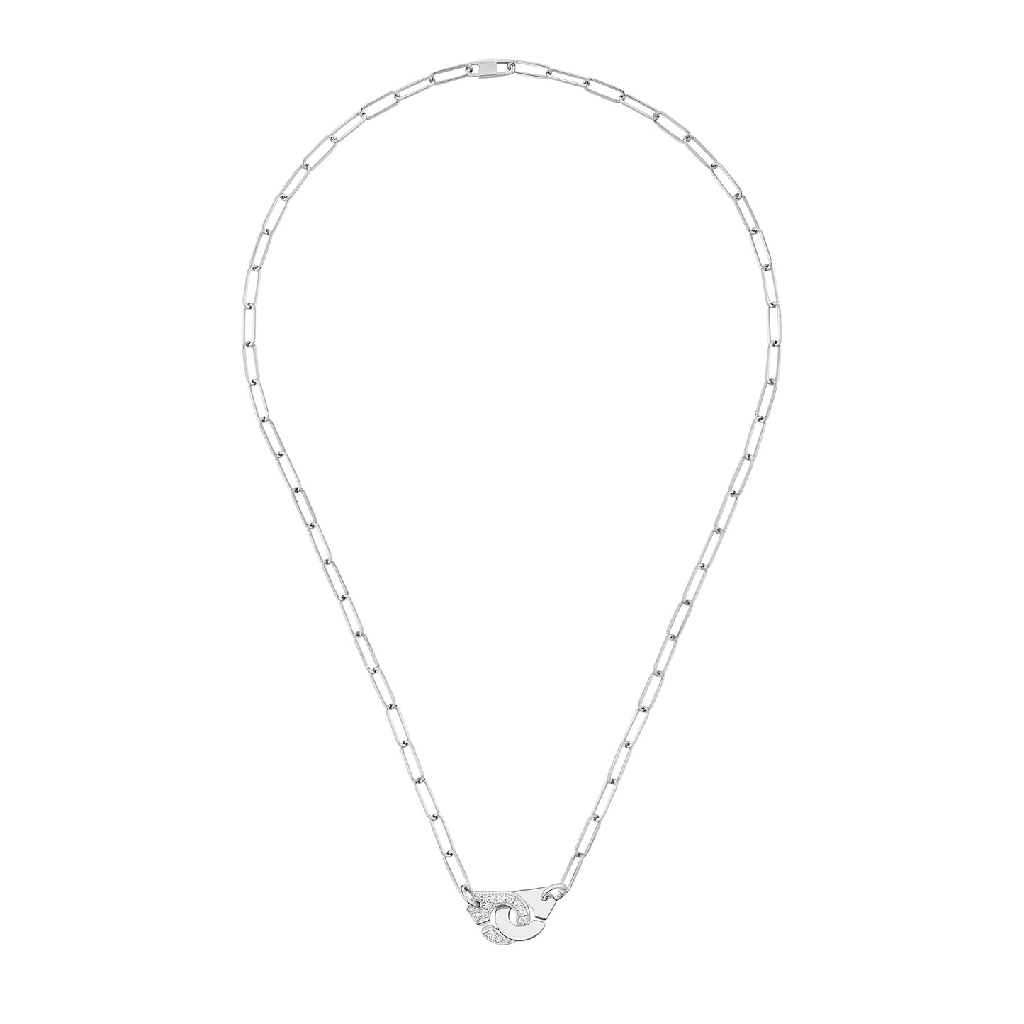 Collier Menottes R10 or blanc 18Kt et diamants