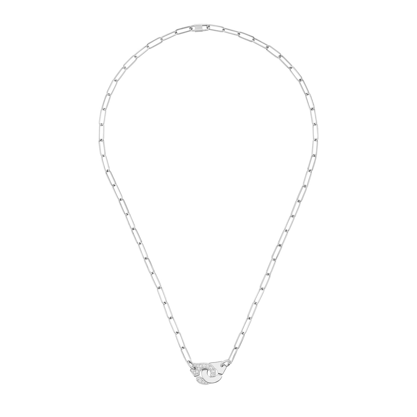 Collier Menottes R10 or blanc 18Kt et diamants