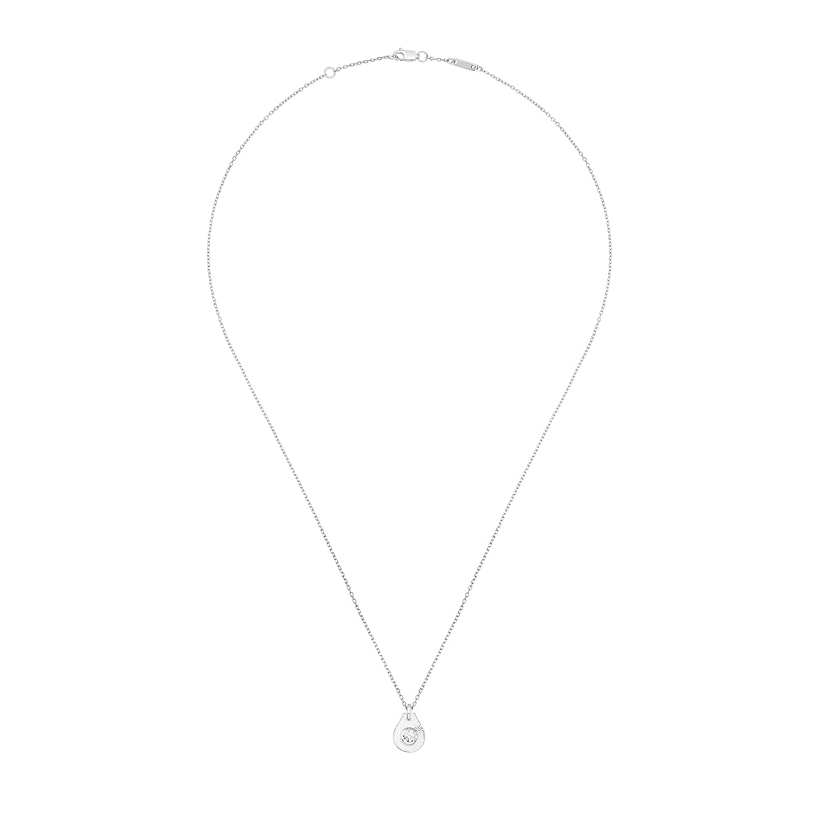 Collier Menottes R8 or blanc 18Kt et diamant