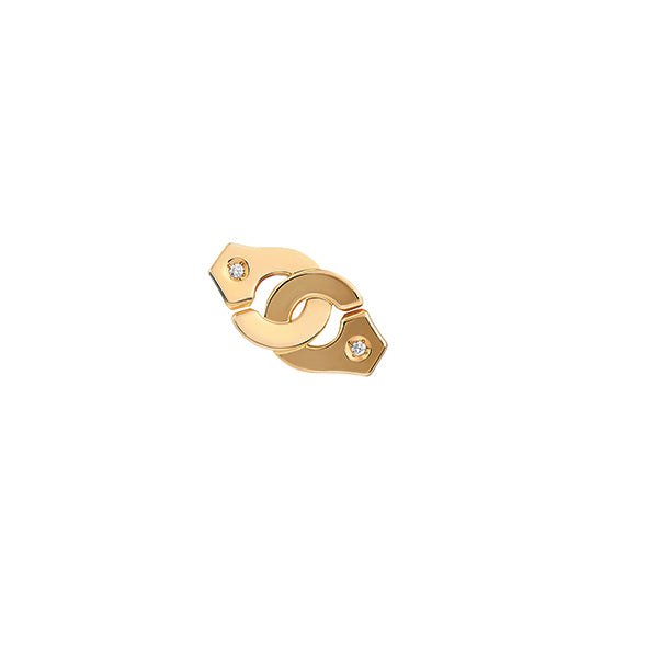 Mono boucle d'oreille Menottes R8 or jaune 18Kt et diamants
