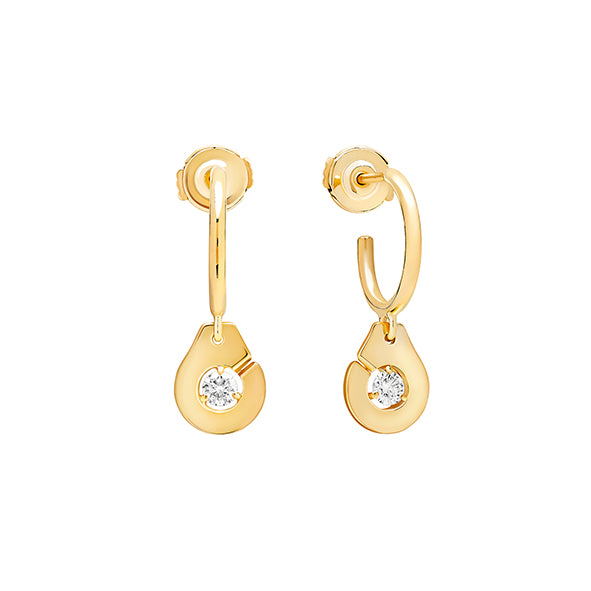 Créoles Menottes R8 or jaune 18Kt et diamants