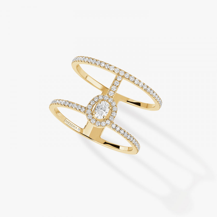 Bague Glam'azone 2 rangs pavée