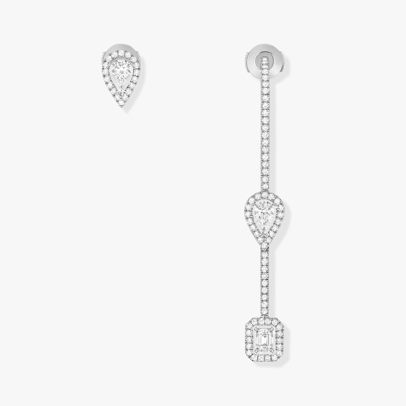 Boucles d'oreilles My Twin Hameçons pavées or et diamants