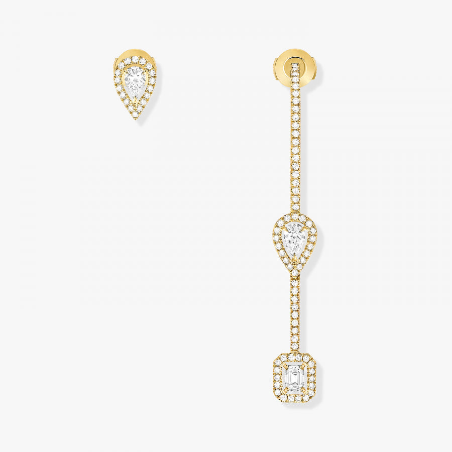Boucles d'oreilles My Twin Hameçons pavées or et diamants