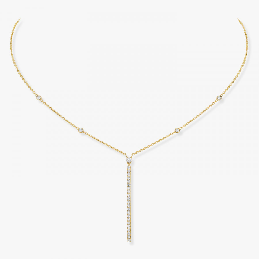 Collier Gatsby Barrette or et diamants
