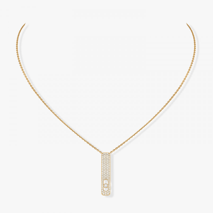 Pendentif My First Diamond or et diamant pavé