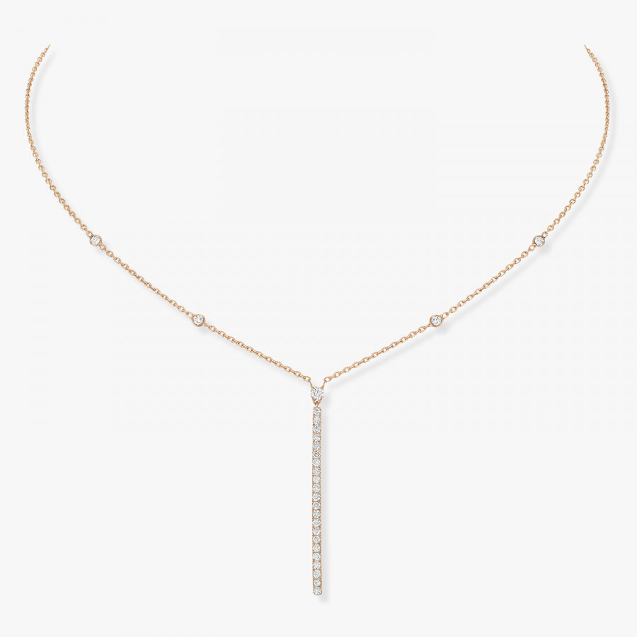 Collier Gatsby Barrette or et diamants