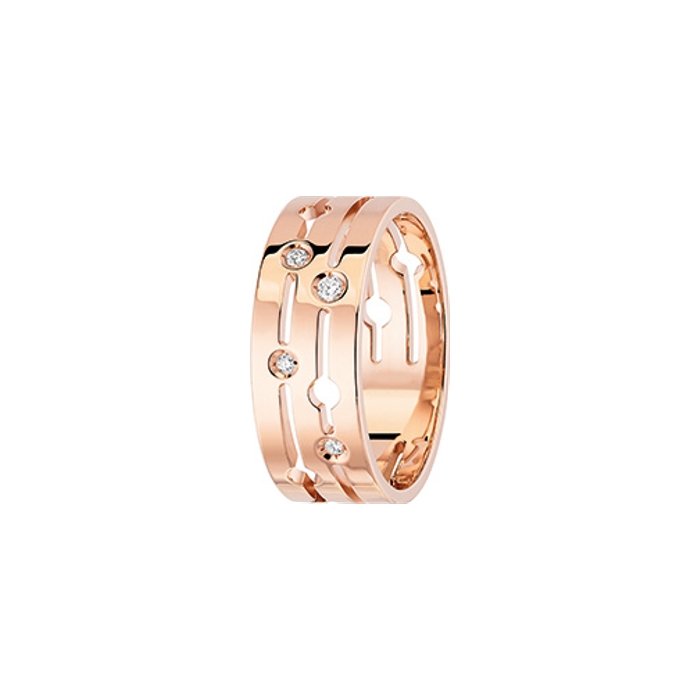 Bague Pulse moyen modèle or rose 18Kt et diamants