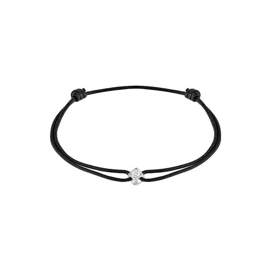 Bracelet sur cordon Le Cube Diamant or blanc