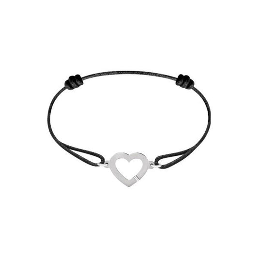 Bracelet sur cordon Cœur R12 or blanc