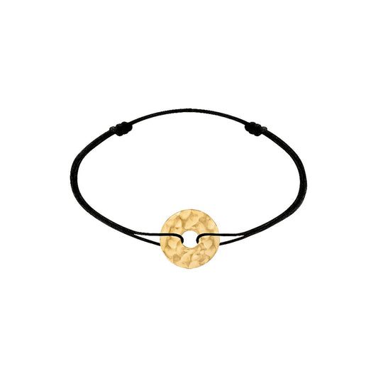 Bracelet sur cordon Pi or jaune 24Kt
