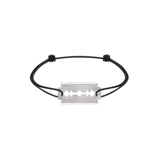Bracelet sur cordon Lame de Rasoir or blanc moyen modèle