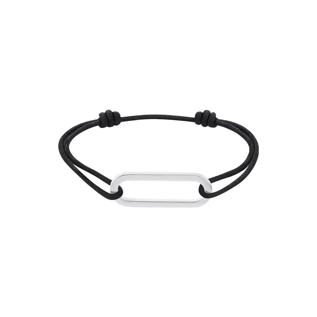 Bracelet sur cordon Maillon L or blanc