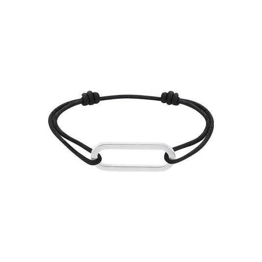 Bracelet sur cordon Maillon L or blanc