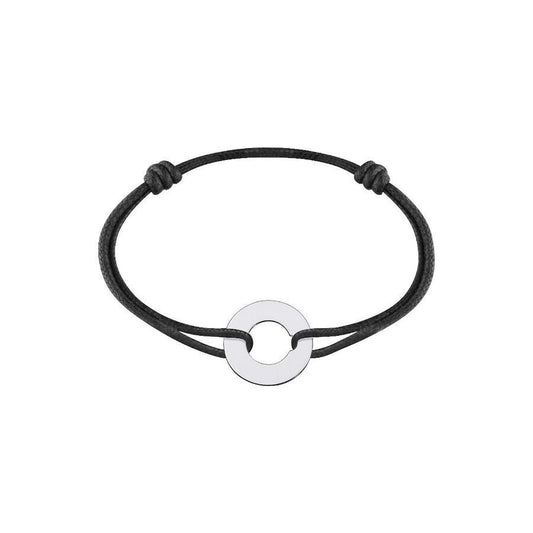 Bracelet sur cordon Cible or blanc grand modèle