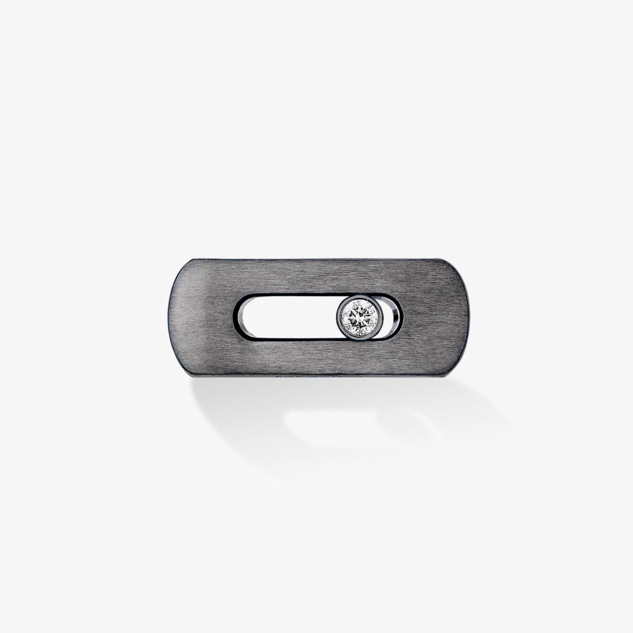 Bracelet My Move motif Titane graphite et bracelet cuir double tour