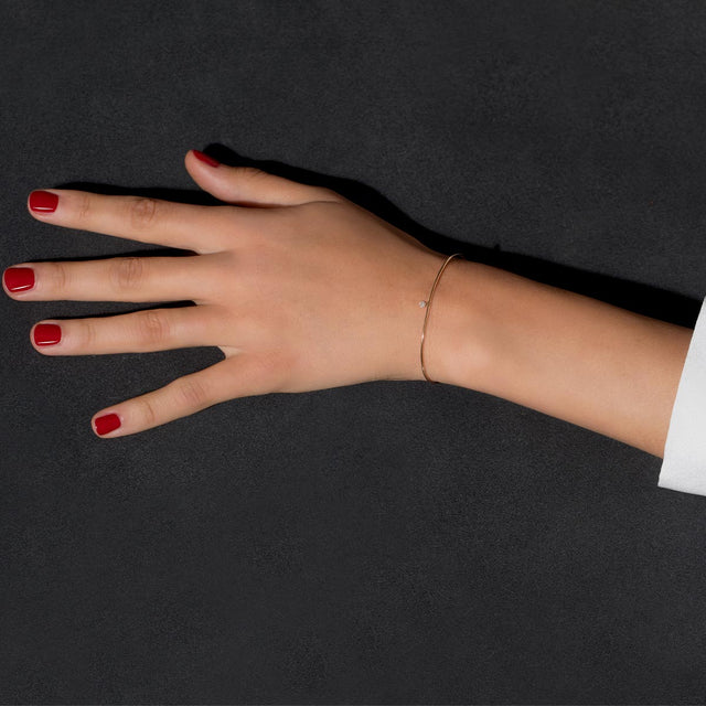 Bracelet BB diamant 0.07ct or rose cordon rouge