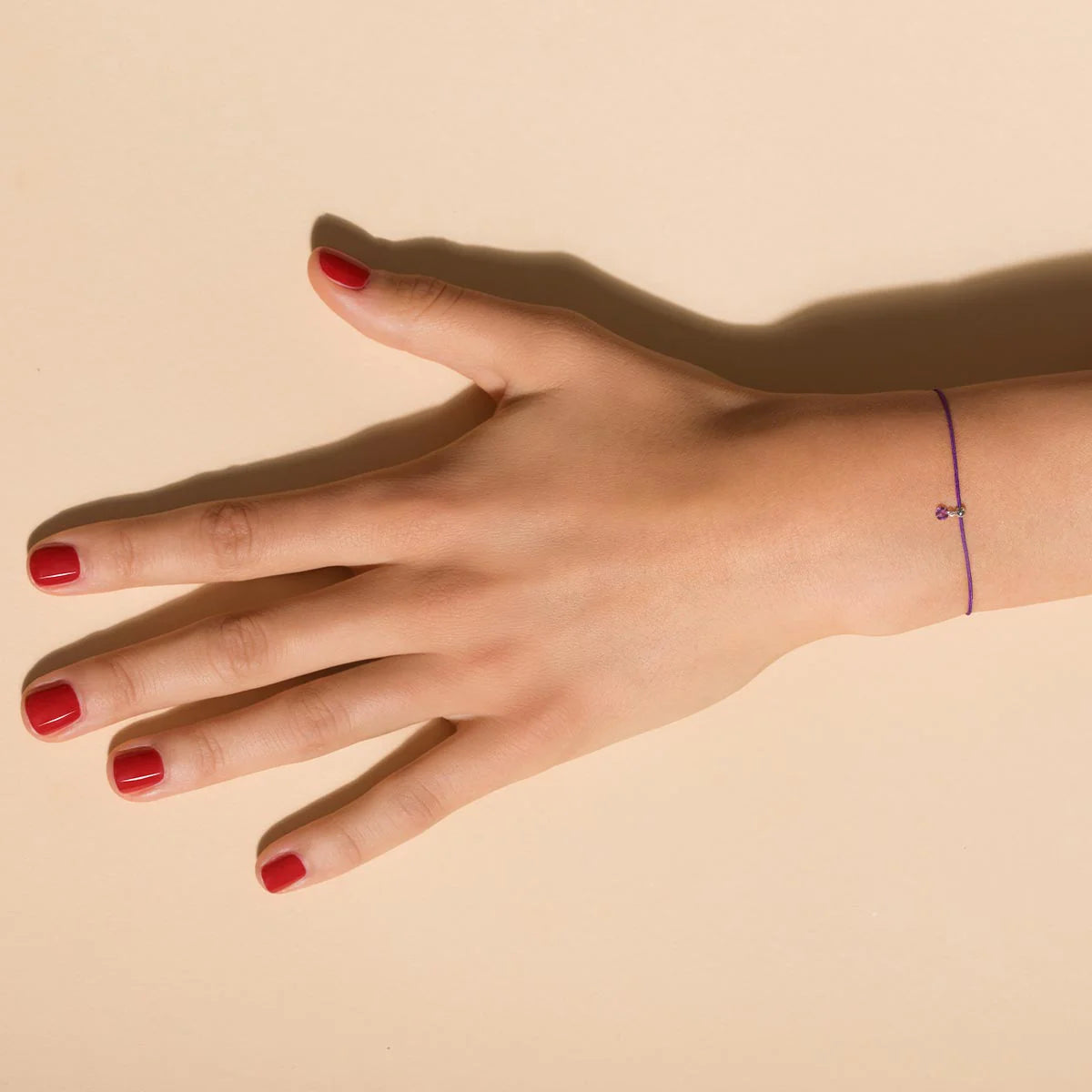 Bracelet BB améthyste 0.10ct or blanc cordon violet