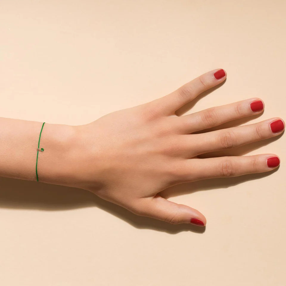 Bracelet BB tsavorite 0.13ct cordon vert