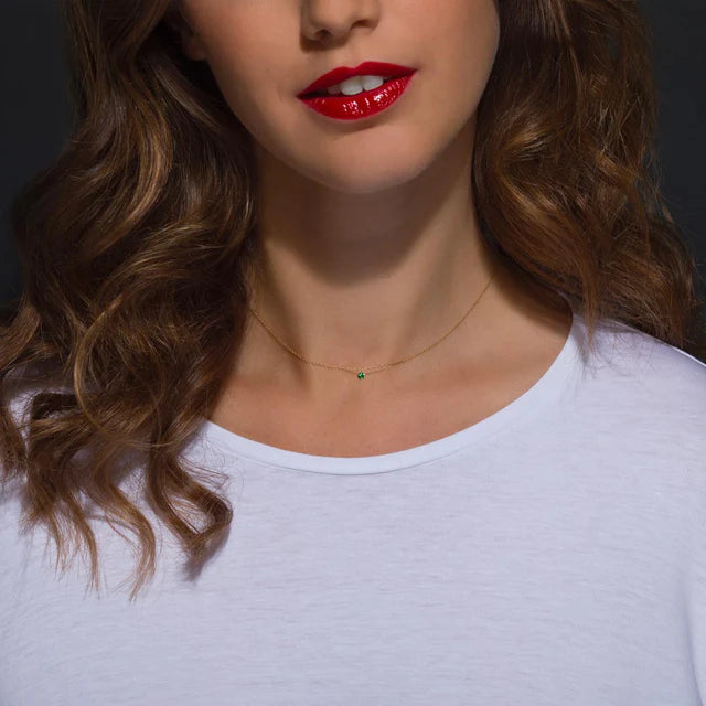 Collier Mini Confetti or jaune tsavorite 0.13ct